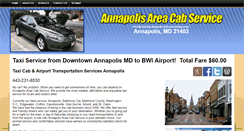 Desktop Screenshot of annapolisareacab.com